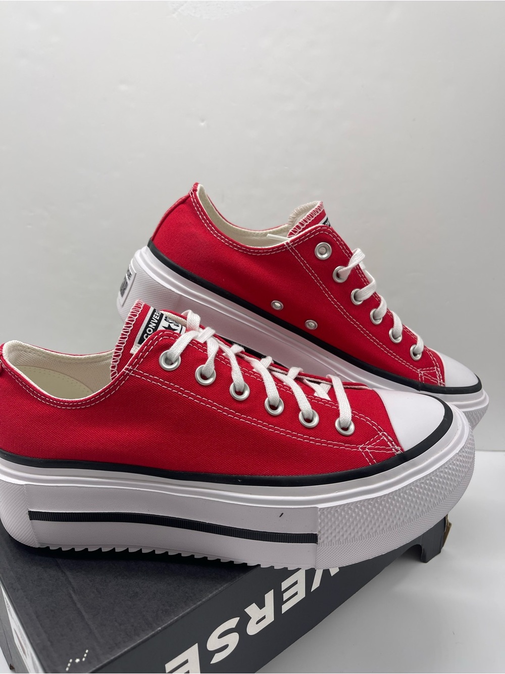 Converse WMNS CTAS LIFT DOUBLE STACK OX
RED/BLACK/WHITE Platform Sneakers - Picture 7 of 16
